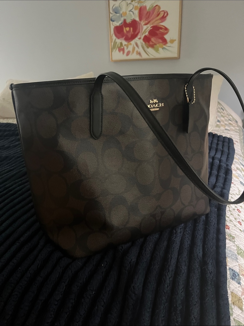 Coach large city tote with coach organizer